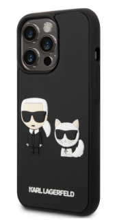 Karl Lagerfeld and Choupette 3D Kryt pro iPhone 14 Pro Black