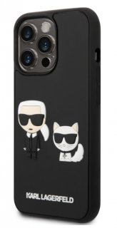 Karl Lagerfeld and Choupette 3D Kryt pro iPhone 14 Pro Max Black