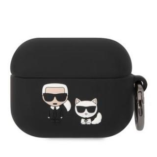 Karl Lagerfeld and Choupette Silikonové Pouzdro pro Airpods Pro Black