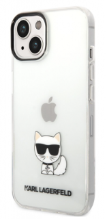 Karl Lagerfeld Choupette Logo Zadní Kryt pro iPhone 14 Plus Transparent