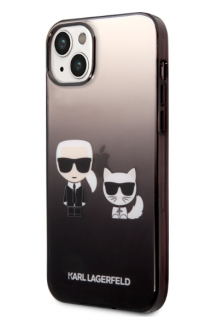 Karl Lagerfeld Gradient Karl and Choupette Zadní Kryt pro iPhone 14 Plus Black
