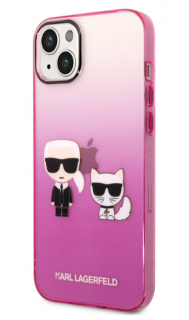 Karl Lagerfeld Gradient Karl and Choupette Zadní Kryt pro iPhone 14 Plus Pink