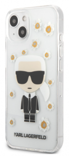 Karl Lagerfeld Ikonik Flower Kryt pro iPhone 13 mini Transparent