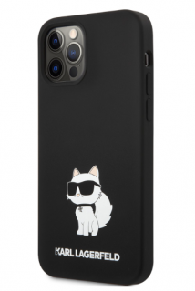 Karl Lagerfeld Liquid Silicone Choupette NFT Zadní Kryt pro iPhone 12/12 Pro Black