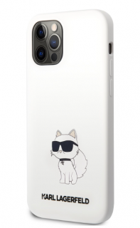 Karl Lagerfeld Liquid Silicone Choupette NFT Zadní Kryt pro iPhone 12/12 Pro White