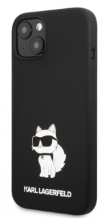 Karl Lagerfeld Liquid Silicone Choupette NFT Zadní Kryt pro iPhone 13 Black