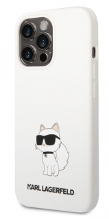 Karl Lagerfeld Liquid Silicone Choupette NFT Zadní Kryt pro iPhone 13 Pro Max White