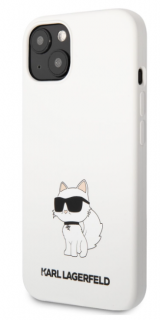 Karl Lagerfeld Liquid Silicone Choupette NFT Zadní Kryt pro iPhone 13 White