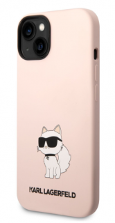 Karl Lagerfeld Liquid Silicone Choupette NFT Zadní Kryt pro iPhone 14 Pink