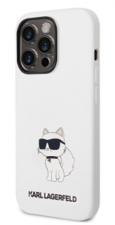 Karl Lagerfeld Liquid Silicone Choupette NFT Zadní Kryt pro iPhone 14 Pro Pink