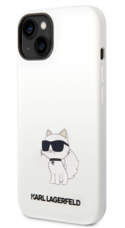 Karl Lagerfeld Liquid Silicone Choupette NFT Zadní Kryt pro iPhone 14 White