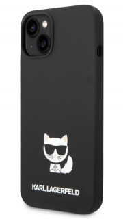 Karl Lagerfeld Liquid Silicone Choupette Zadní Kryt pro iPhone 14 Black