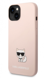 Karl Lagerfeld Liquid Silicone Choupette Zadní Kryt pro iPhone 14 Pink