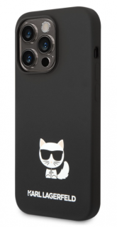 Karl Lagerfeld Liquid Silicone Choupette Zadní Kryt pro iPhone 14 Pro Black