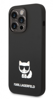 Karl Lagerfeld Liquid Silicone Choupette Zadní Kryt pro iPhone 14 Pro Max Black