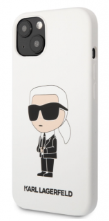 Karl Lagerfeld Liquid Silicone Ikonik NFT Zadní Kryt pro iPhone 13 White