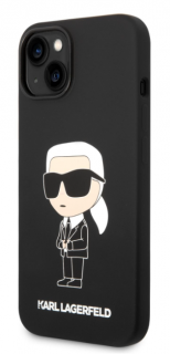 Karl Lagerfeld Liquid Silicone Ikonik NFT Zadní Kryt pro iPhone 14 Black