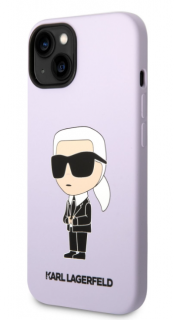 Karl Lagerfeld Liquid Silicone Ikonik NFT Zadní Kryt pro iPhone 14 Plus Purple