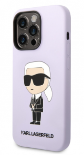 Karl Lagerfeld Liquid Silicone Ikonik NFT Zadní Kryt pro iPhone 14 Pro Purple