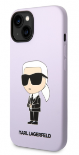 Karl Lagerfeld Liquid Silicone Ikonik NFT Zadní Kryt pro iPhone 14 Purple