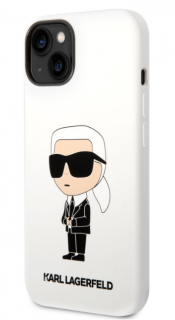 Karl Lagerfeld Liquid Silicone Ikonik NFT Zadní Kryt pro iPhone 14 White