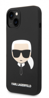 Karl Lagerfeld Liquid Silicone Karl Head Zadní Kryt pro iPhone 14 Black