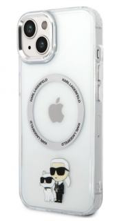 Karl Lagerfeld MagSafe Kompatibilní Kryt IML Karl and Choupette NFT pro iPhone 14 Plus Transparent