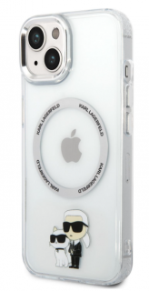 Karl Lagerfeld MagSafe Kompatibilní Kryt IML Karl and Choupette NFT pro iPhone 14 Transparent