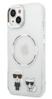 Karl Lagerfeld MagSafe Kompatibilní Kryt Karl and Choupette pro iPhone 14 Plus Transparent