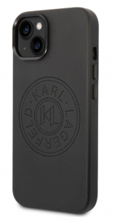 Karl Lagerfeld PU Leather Perforated Logo Zadní Kryt pro iPhone 14 Black