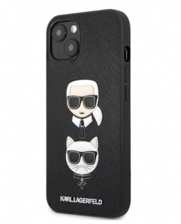 Karl Lagerfeld PU Saffiano Karl and Choupette Heads Kryt pro iPhone 13 mini Black