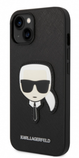 Karl Lagerfeld PU Saffiano Karl Head Zadní Kryt pro iPhone 14 Black