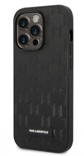 Karl Lagerfeld Saffiano Monogram Zadní Kryt pro iPhone 14 Pro Black