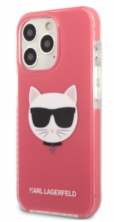 Karl Lagerfeld TPE Choupette Head Kryt pro iPhone 13 Pro Fuchsia