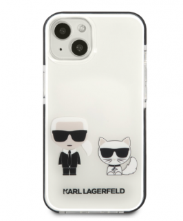 Karl Lagerfeld TPE Karl and Choupette Kryt pro iPhone 13 mini White