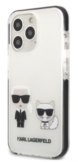 Karl Lagerfeld TPE Karl and Choupette Kryt pro iPhone 13 Pro Max White