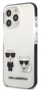 Karl Lagerfeld TPE Karl and Choupette Kryt pro iPhone 13 Pro White