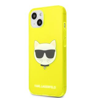 Karl Lagerfeld TPU Choupette Head Kryt pro iPhone 13 Fluo Yellow