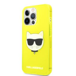 Karl Lagerfeld TPU Choupette Head Kryt pro iPhone 13 Pro Fluo Yellow