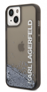 Karl Lagerfeld Translucent Liquid Glitter Zadní Kryt pro iPhone 14 Plus Black