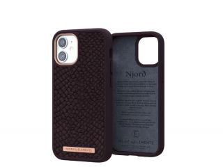 Njord Salomon Leather Case Aubergine - iPhone 12 Mini