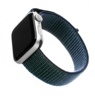 Nylonový řemínek FIXED Nylon Strap pro Apple Watch 42/44/45/49mm, temně modrý