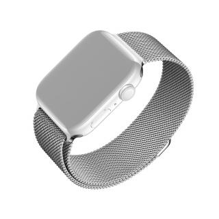 Síťovaný nerezový řemínek FIXED Mesh Strap pro Apple Watch 42/44/45mm, stříbrný