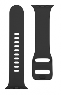 Tactical 794 Silikonový Řemínek s Přezkou pro Apple Watch 1/2/3/4/5/6/7/SE 42/44/45mm Grain Black