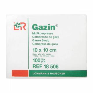 Gáza hydrofilní skládaná kompresy sterilní Gazin 10 x 10 cm, 100ks