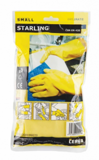 Gumové rukavice Starling, žluté, 1 pár Rozměr: M