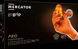 Mercator Medical gogrip jednorázové nitrilové orange 50 ks Rozměr: XXL