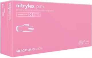 Mercator Nitrilové rukavice nepudrované růžové pink 100 ks Rozměr: XS
