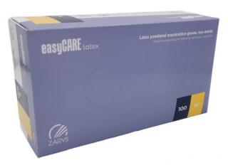 Rukavice latexové EasyCARE, 100 ks, bílé, pudrované Rozměr: S