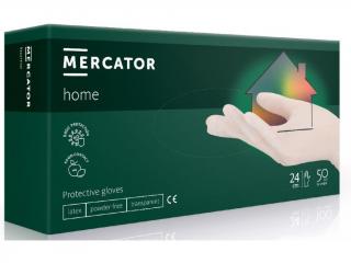 Rukavice Latexové Mercator Medical home, 50 ks, bílá, nepudrované Rozměr: L